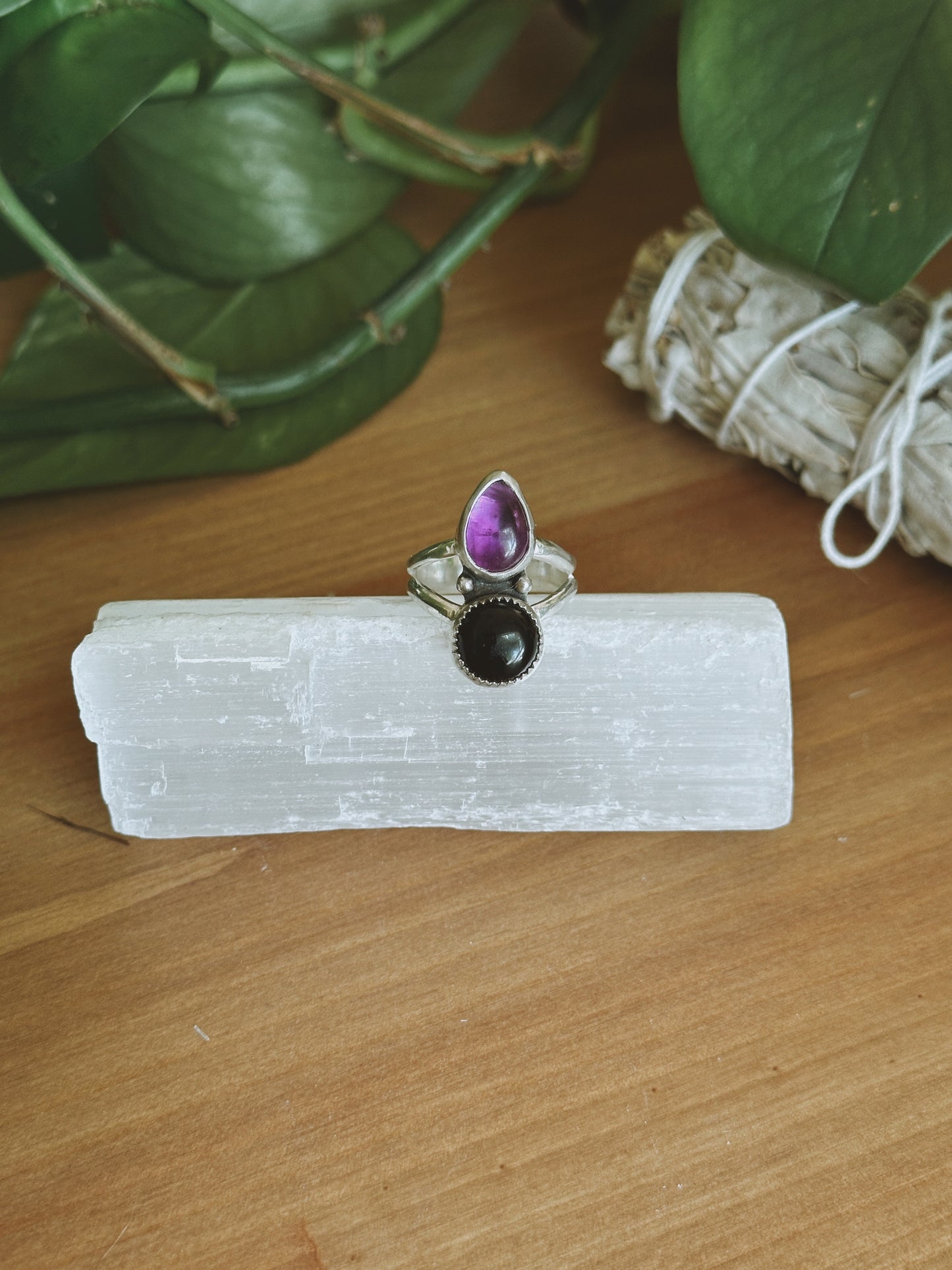 Onyx & Amethyst Ring