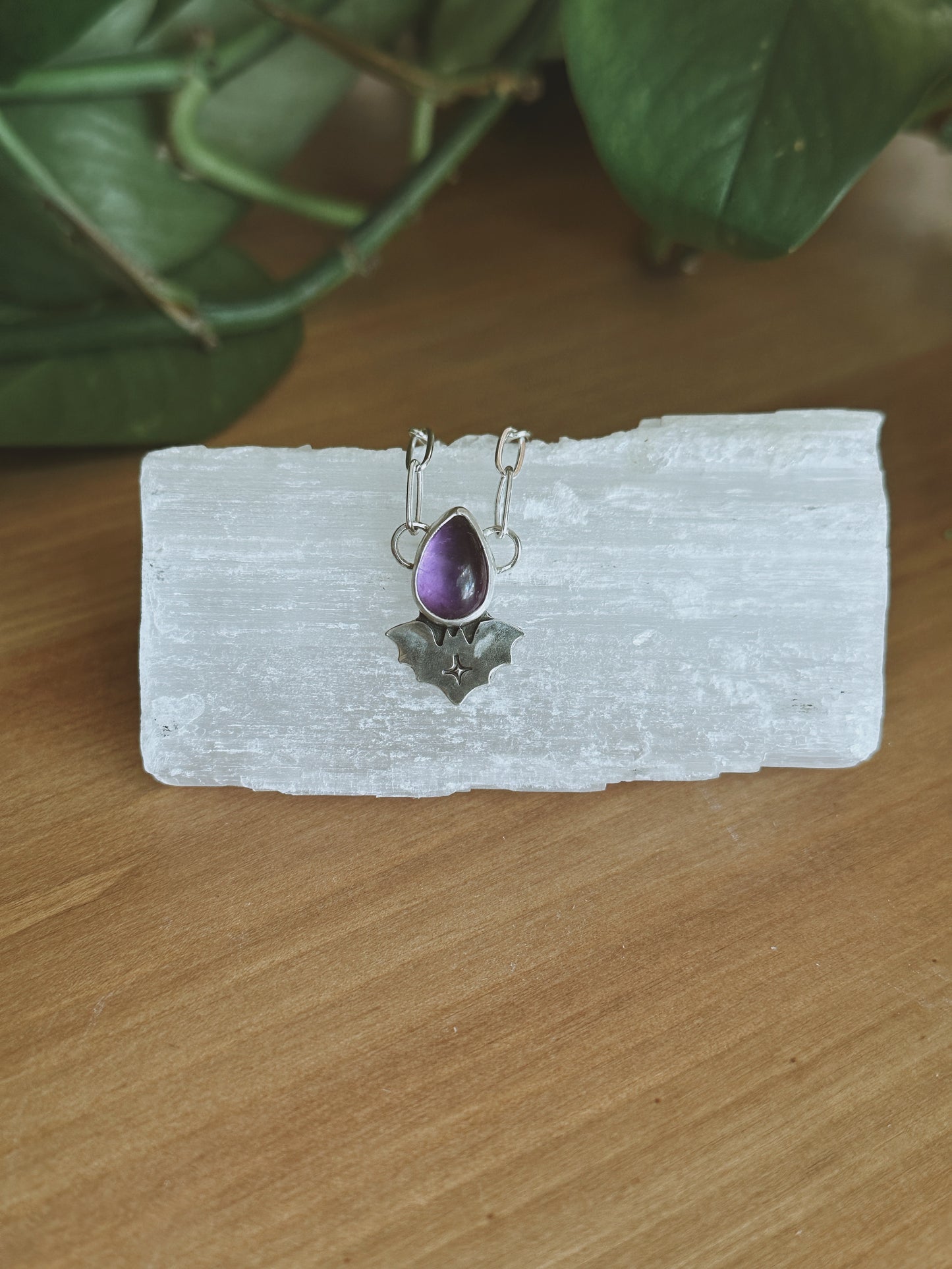 Amethyst Bat Necklace