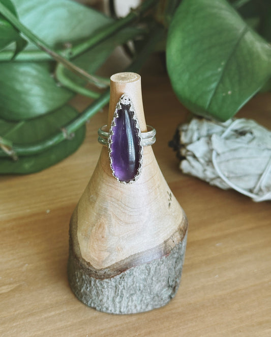 Pear Amethyst Ring