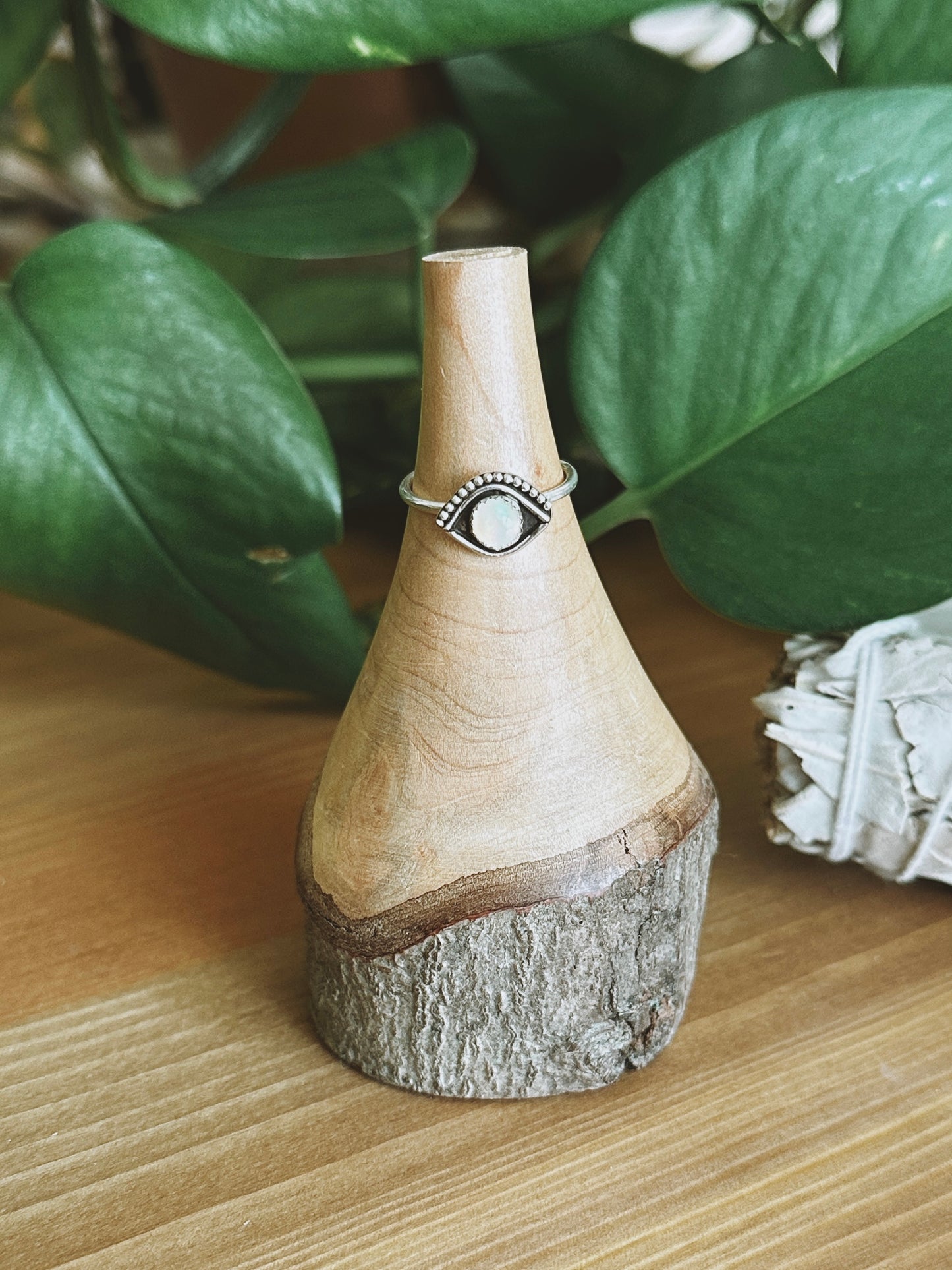 Evil Eye Stacker Opal