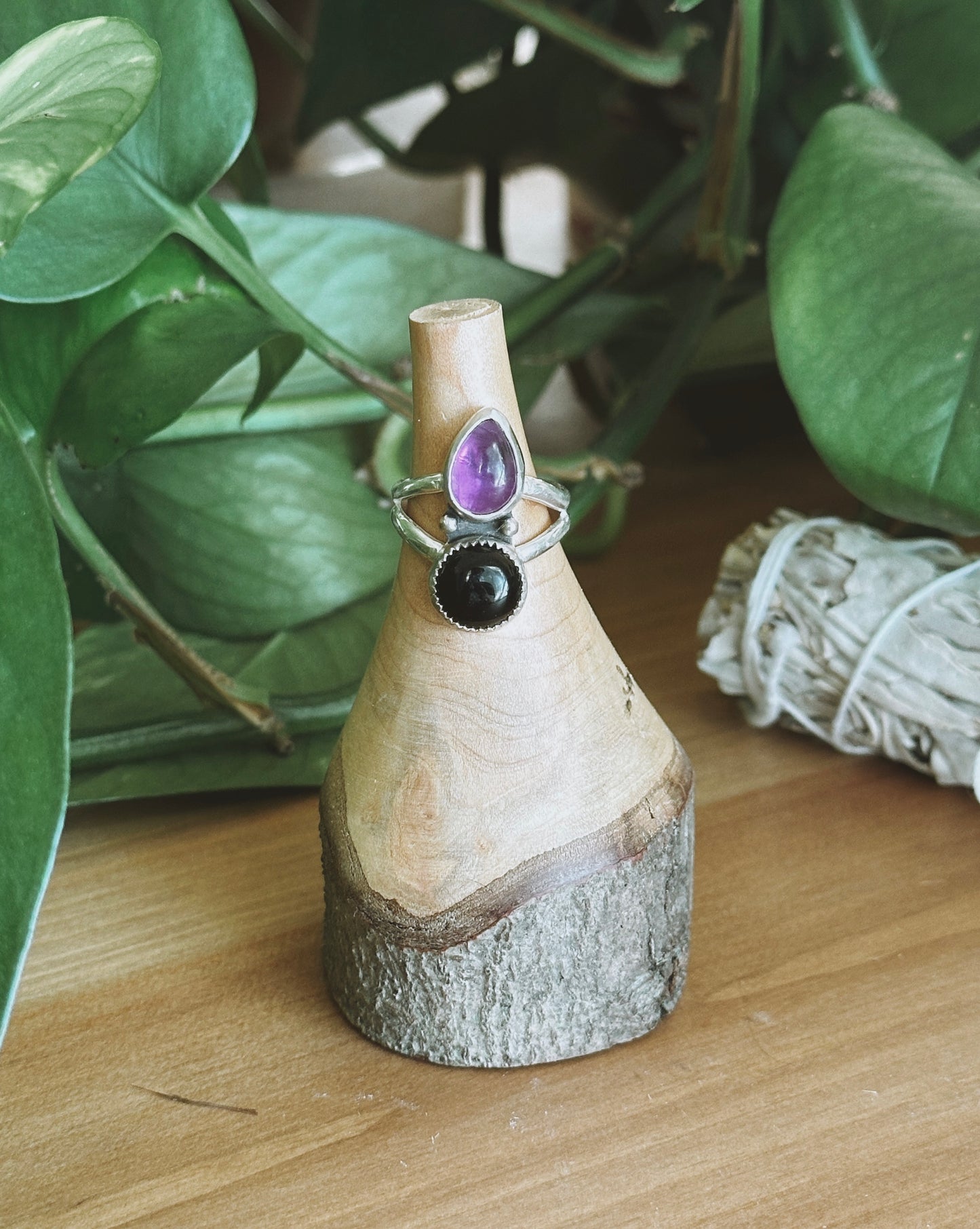 Onyx & Amethyst Ring