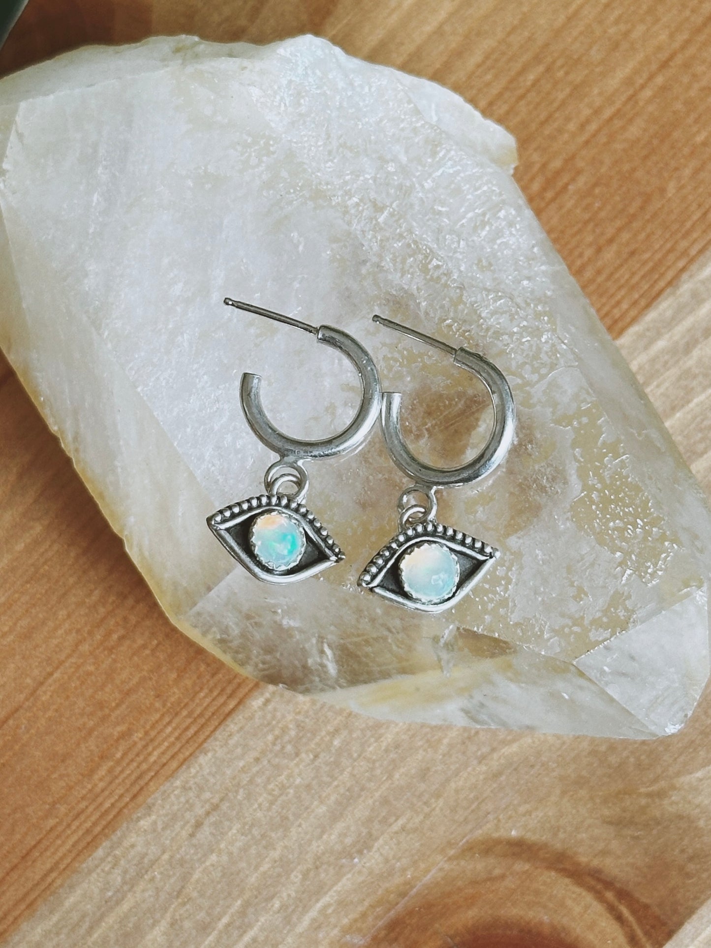 Evil Eye Teeny Hoops