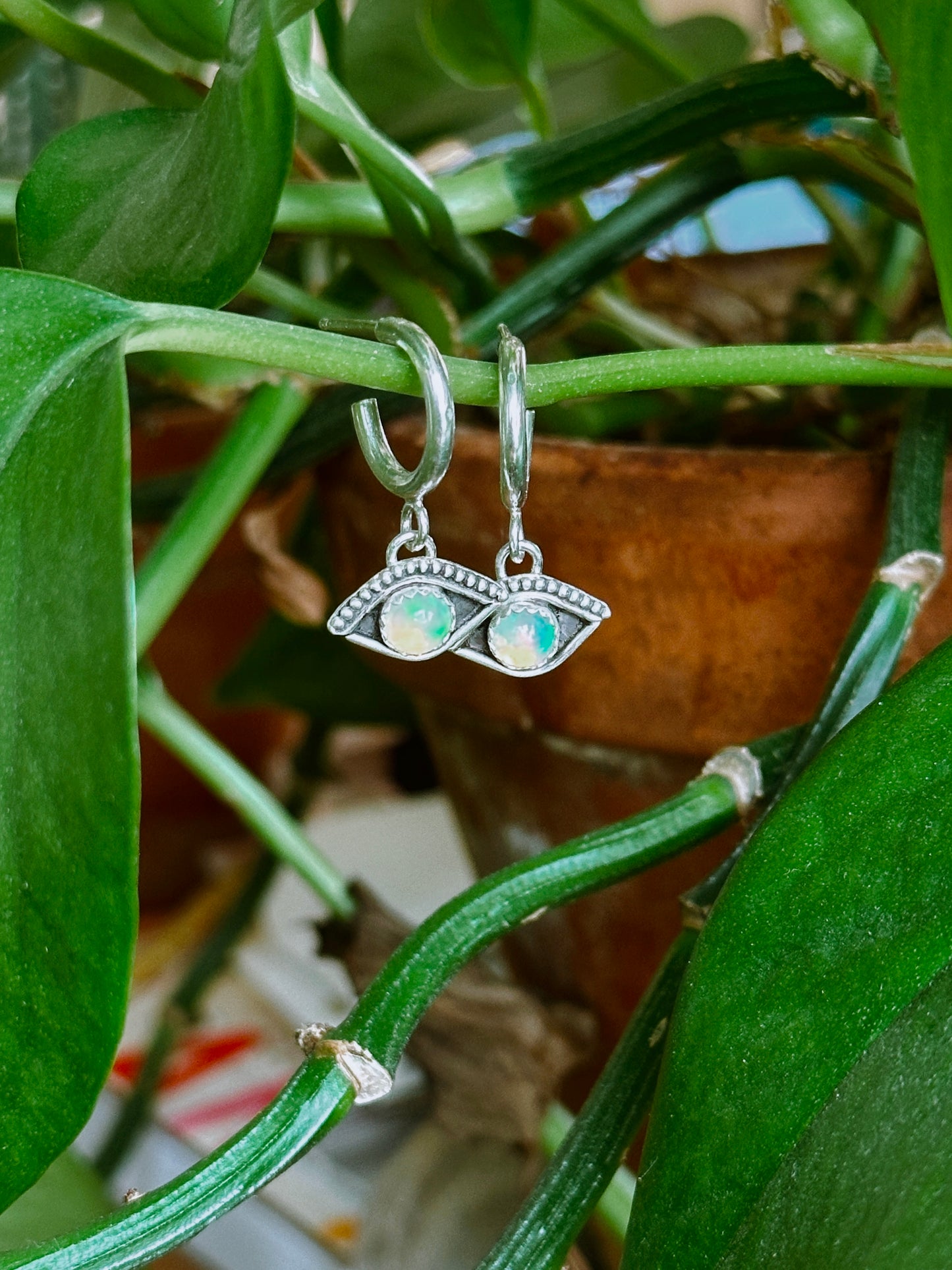 Evil Eye Teeny Hoops